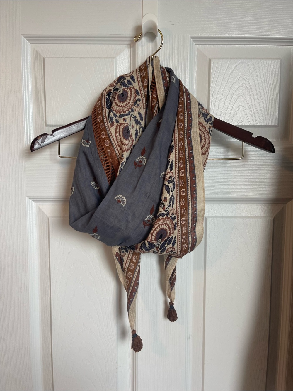 Lightweight Gray and Brown Patterned J.Jill Scarf